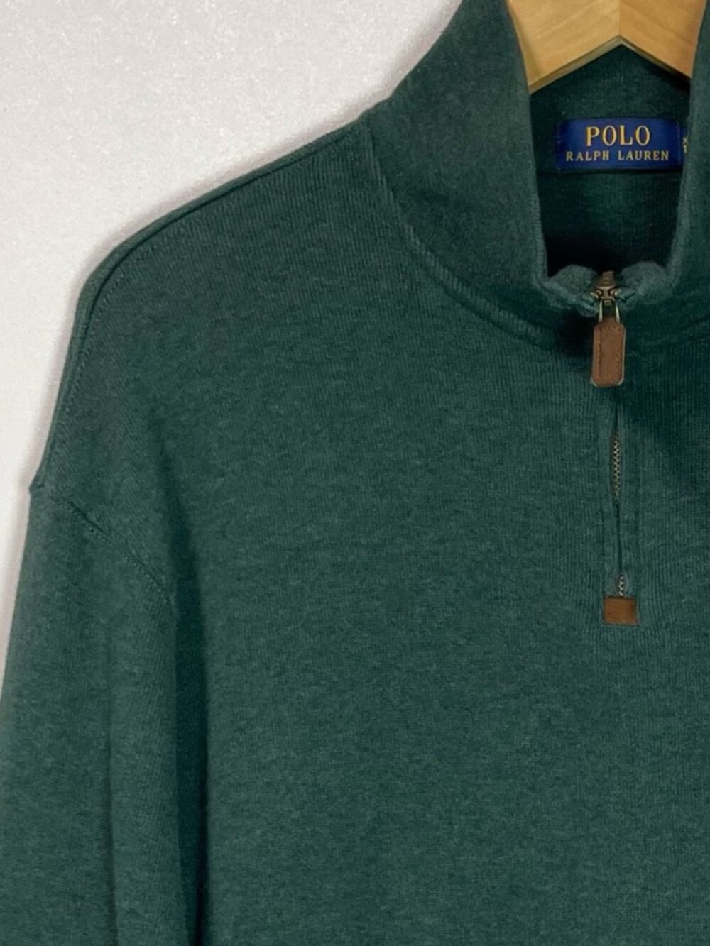 Polo Ralph Lauren Half-Zip French Rib Sweater Forest Green XXL Men’s Pullover - Picture 7 of 12